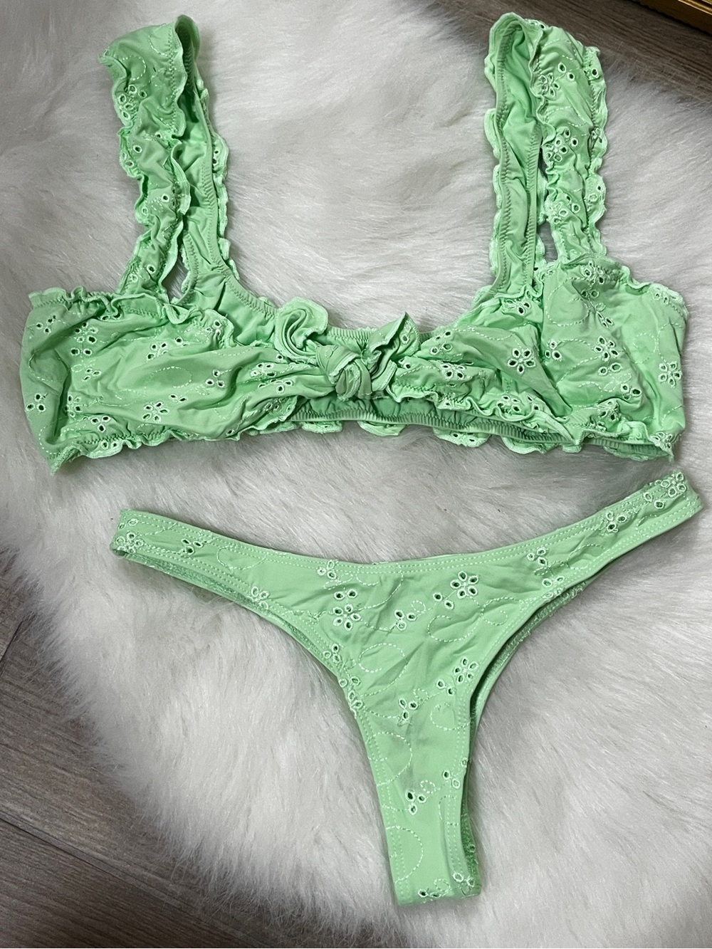 Frankies Bikinis Colby Top + Anna Bottom Set - Mint